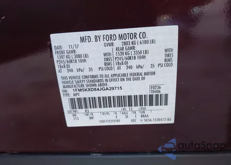 2018 Ford Explorer Xlt from USA, damaged, VIN 1FM5K8D84JGA29715